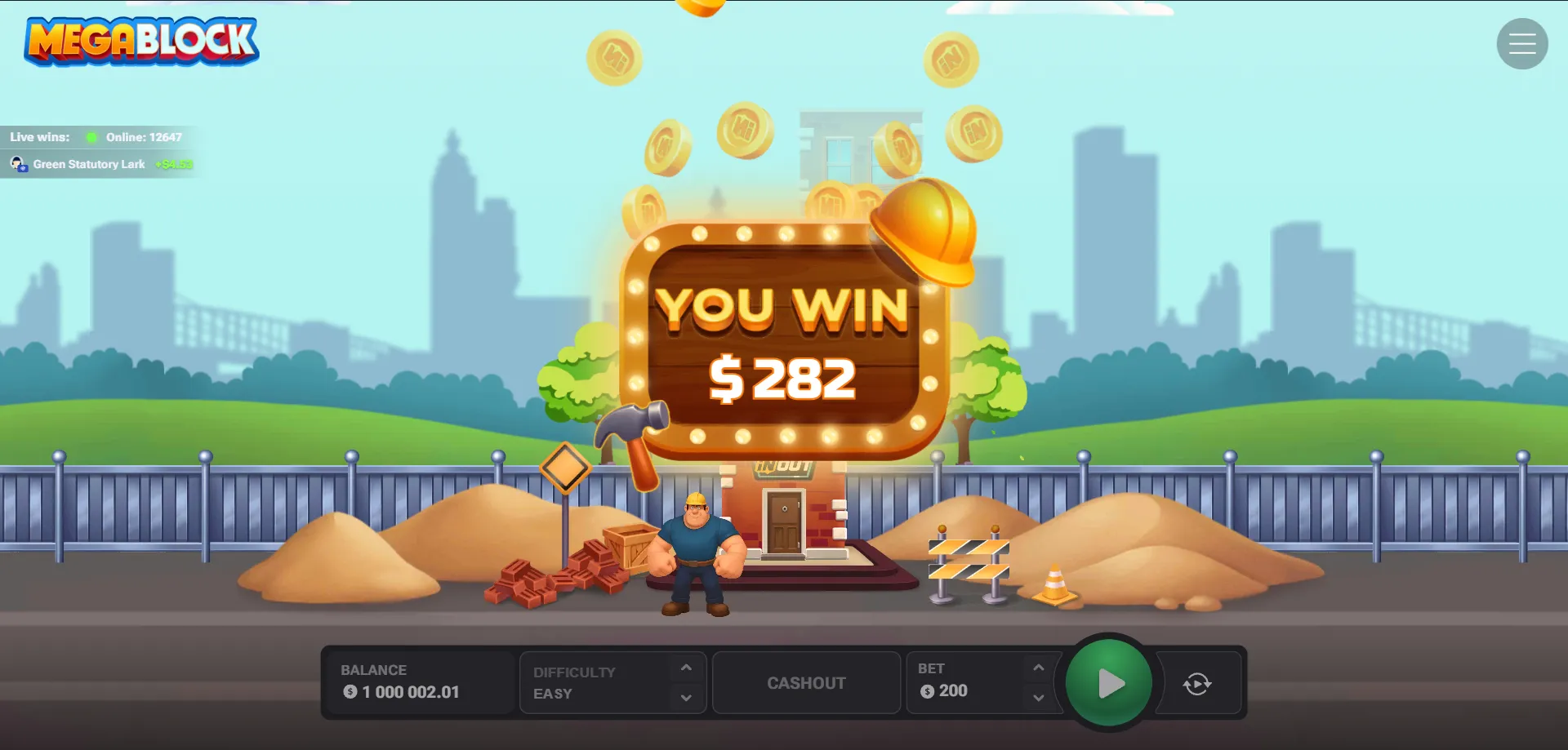 Registrazione casinò per giocare a MegaBlock online